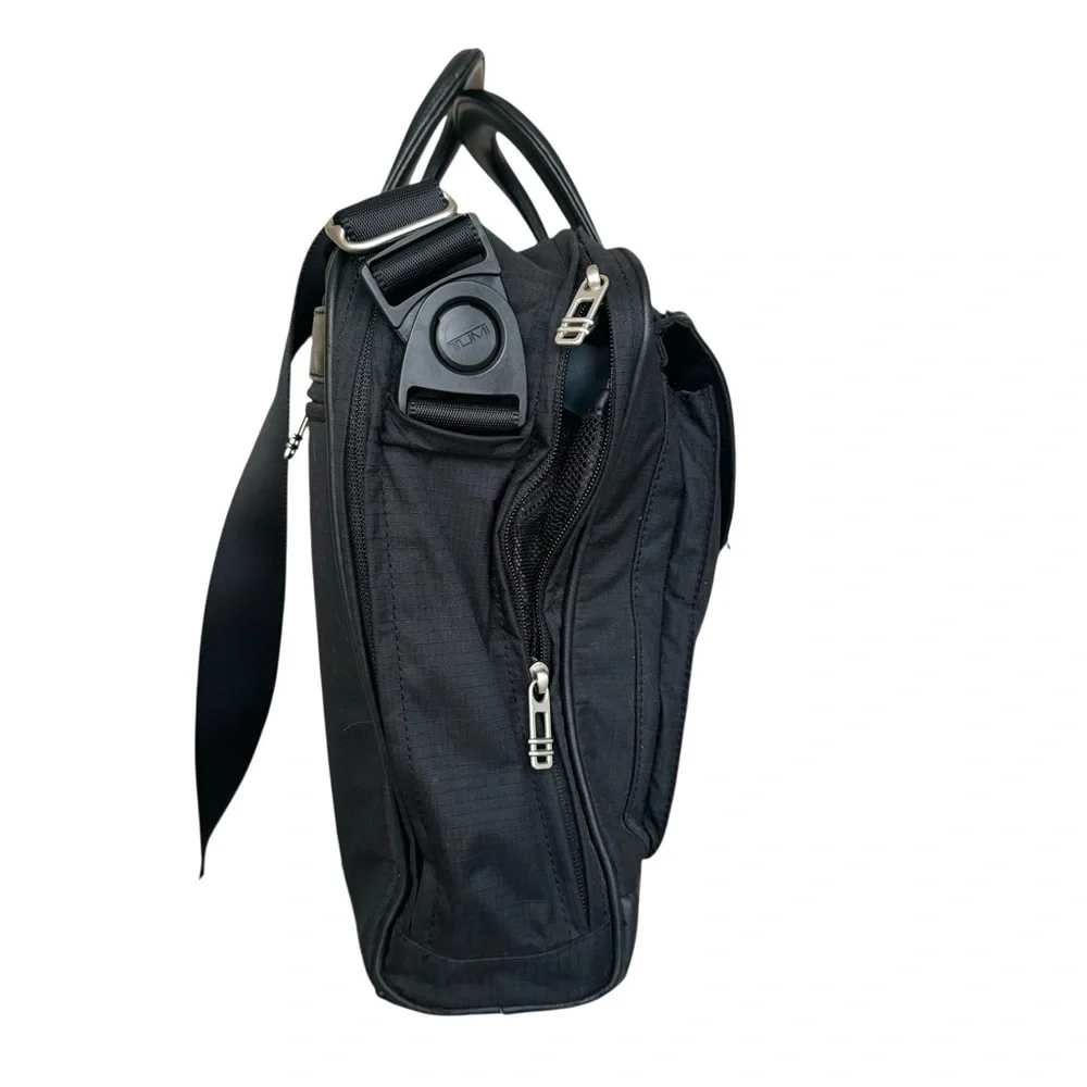 TUMI Alpha Laptop Bag Briefcase Black Ballistic Nylon Travel Bag